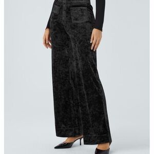 Halara NWT Elegant Black Velvet Pants